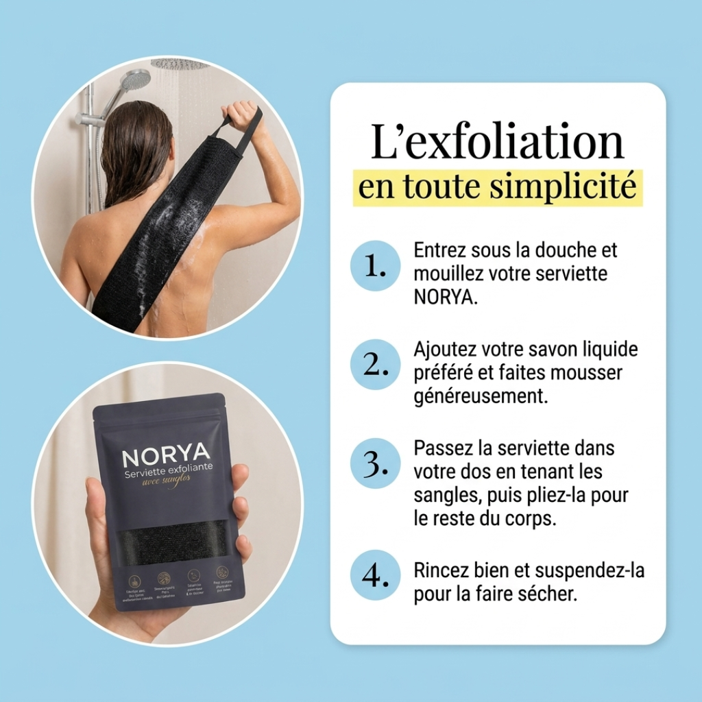 Serviette de douche exfoliante NORYA